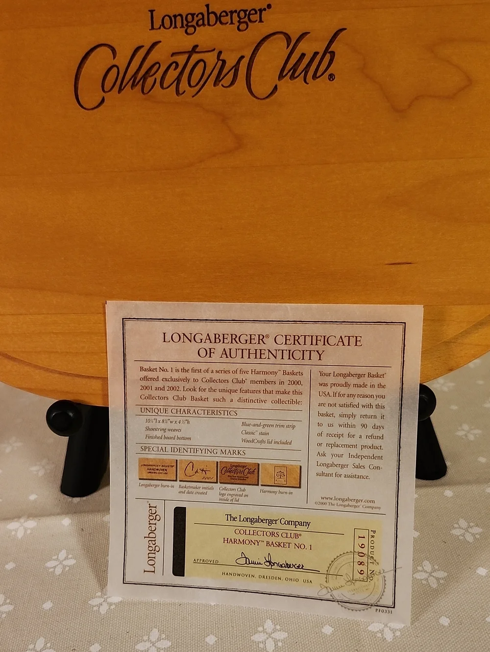 Longaberger Collectors Club Harmony  No. 1 Basket